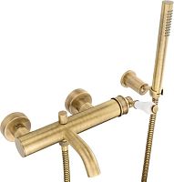 Смеситель Migliore Ermitage Mini 28589 для ванны с душем, белый - бронза