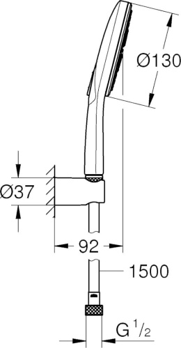 Душевой гарнитур Grohe Rainshower SmartActive 26581LS0 белая луна фото 2