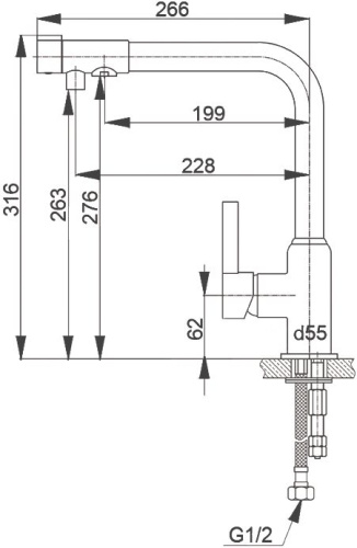 Смеситель Raiber RF6701 для кухонной мойки фото 2