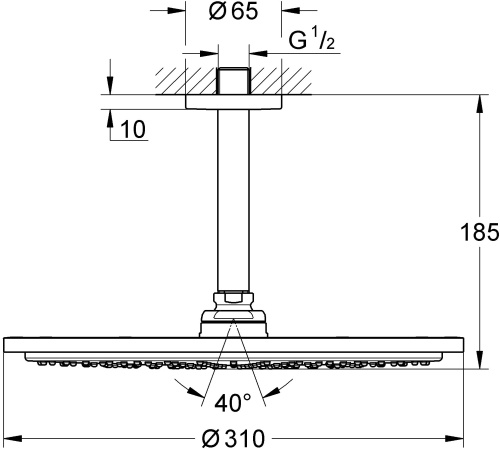 Верхний душ Grohe Rainshower 26067A00 фото 2