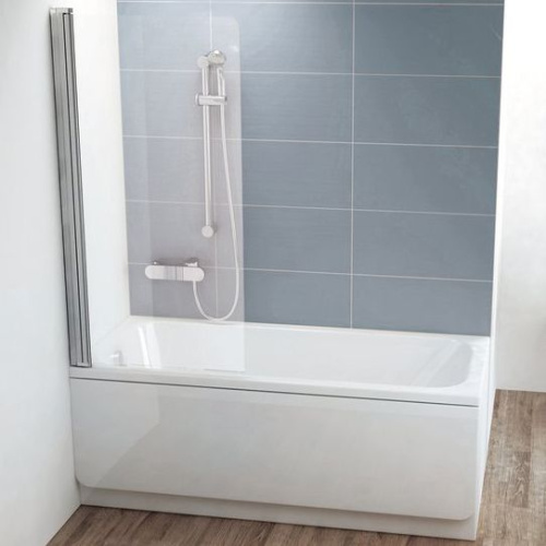 Шторка на ванну Ravak CVS1-80 L Transparent, профиль блестящий + средство для ванн и душевых кабин фото 2
