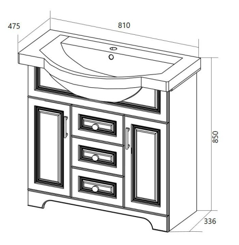 Мебель для ванной 1MarKa Прованс New 80Н фото 6