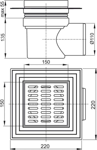 Душевой трап AlcaPlast APV10