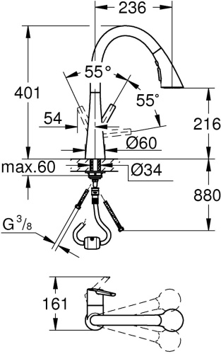 Смеситель Grohe Zedra 32294DC2 для кухонной мойки фото 4