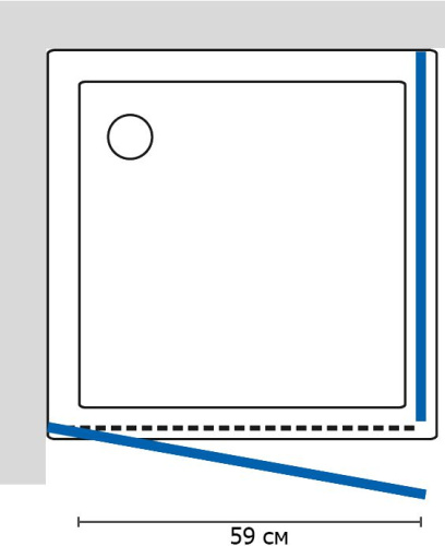 Душевой уголок GuteWetter Practic Square GK-401 левая 70x70 см стекло бесцветное, профиль матовый хром фото 5