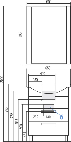 Мебель для ванной AQUATON Ария Н 65 белая фото 7