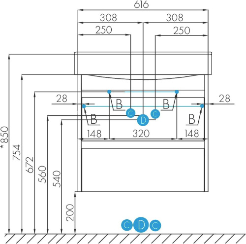 Мебель для ванной AQUATON Нортон 65, подвесная, белый глянец фото 5