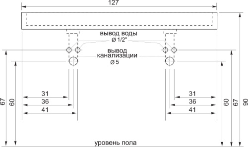 Раковина Цвет и Стиль Стилло 127 с полотенцедержателем фото 4