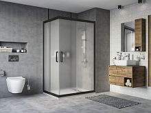 Душевой уголок STWORKI Карлстад DE019RC90120200 120x90 см профиль черный матовый, стекло матовое