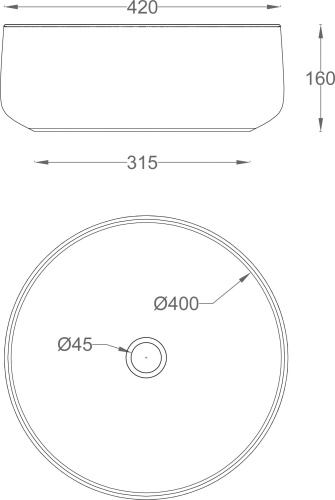 Раковина ArtCeram Cognac 42 ombra cipro naturale фото 2