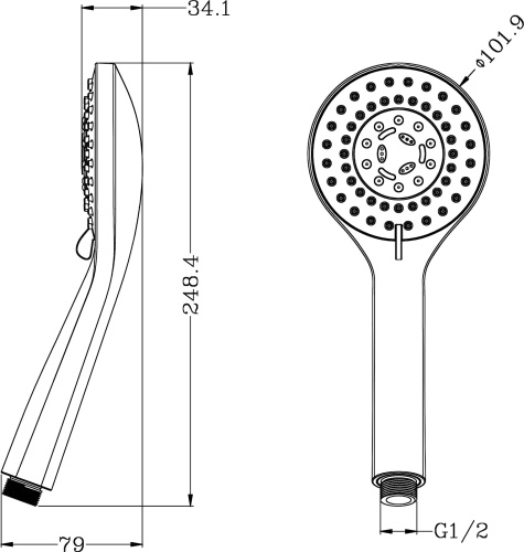 Душевая стойка Omnires Y 1234ALCR с термостатом, хром фото 2