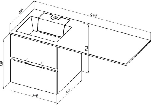 Мебель для ванной Aquanet Алвита 48 серый антрацит фото 4