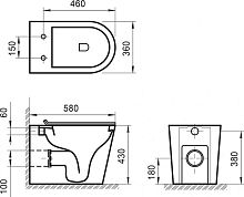 Унитаз приставной BelBagno Flay-r BB1003CBR