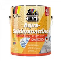Эмаль для дерева и металла акриловая Dufa Aqua-Seidenmattlack полуматовая белая 2,5 кг.