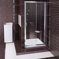 Душевая дверь в нишу Ravak BLDP2-100 Transparent, профиль хром + средство для ванн и защитное средство
