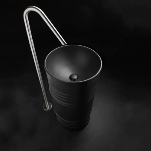 Раковина Kerasan Artwork Barrel 4742K31 45 см, черная матовая фото 2