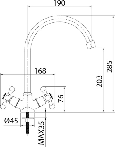 Смеситель Milardo Duplex DUPSB0JM05 для кухонной мойки фото 3