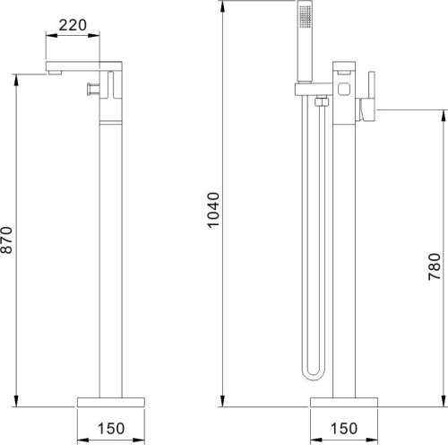 Смеситель Aquanet JA-6002 напольный фото 2