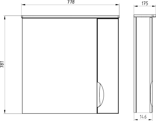 Зеркало ASB-Mebel Миранда 80 R фото 3