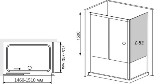 Шторка на ванну RGW Screens SC-82 (1460-1510)х750х1500 профиль хром, стекло шиншилла фото 3