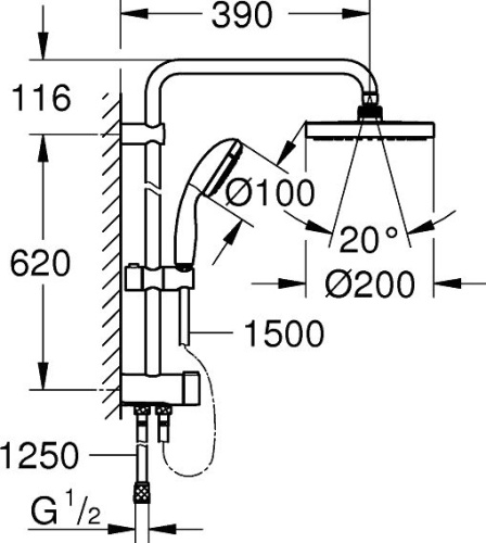 Душевой комплект Grohe BauFlow 23632000 + 27389002 фото 4