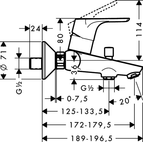 Душевой комплект Hansgrohe Focus E2 31517000 + Focus E2 31940000 + душевой гарнитур Crometta 100 Vario 26651400 фото 5