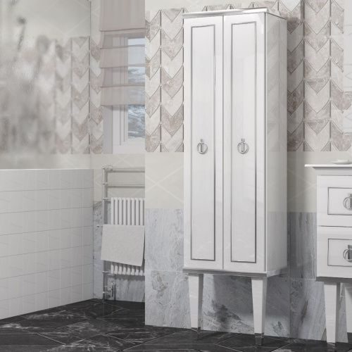 Шкаф-пенал Opadiris белый, хром фото 7