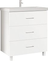 Мебель для ванной Marka One Mix 60Н с 3 ящиками, белый глянец, ручки рейлинг