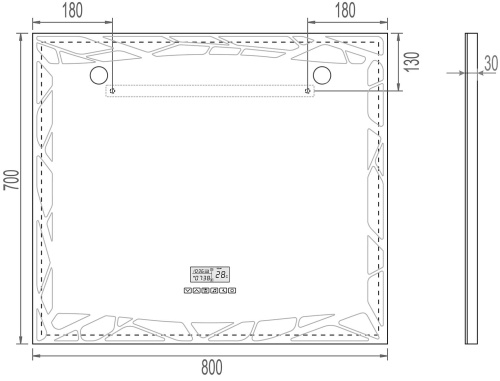 Зеркало Vigo Melissa Media Grey 80 фото 6