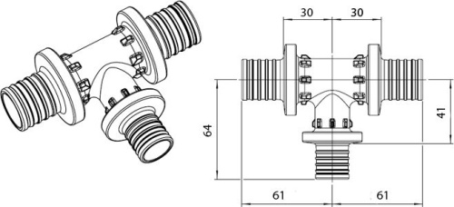 Тройник Rehau Rautitan PX 40-25-40 фото 3