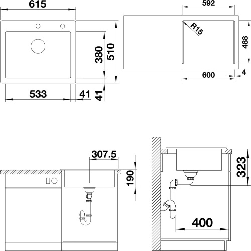 Мойка кухонная Blanco Palona 6 черная фото 2