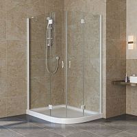 Душевой уголок Vegas Glass AFS-F Lux 120*110 01 01 L профиль белый, стекло прозрачное