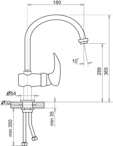 Смеситель AquaGranitEx C-5035 для кухонной мойки, светло-розовый фото 3