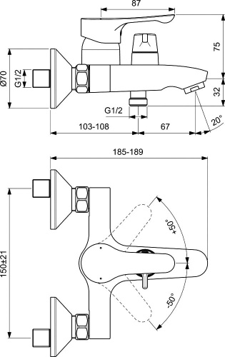 6 660 руб. Смеситель Vidima Wave BA416AA для ванны с душем фото 2 Смеситель Vidima Wave BA416AA для ванны с душем фото 2