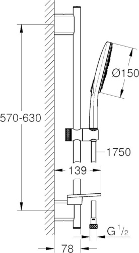 25 140 руб. Душевой гарнитур Grohe Rainshower SmartActive 26592LS0 белая луна фото 2 Душевой гарнитур Grohe Rainshower SmartActive 26592LS0 белая луна фото 2