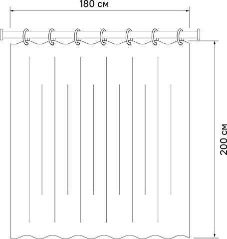 Штора для ванной IDDIS Basic B65P218i11 180х200 фото 2 Штора для ванной IDDIS Basic B65P218i11 180х200 фото 2