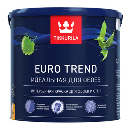 TIKKURILA EURO TREND краска интерьерная для обоев и стен, база C (9л)