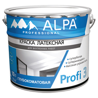 Краска для стен и потолков латексная Alpa Profi 3 глубокоматовая белая
