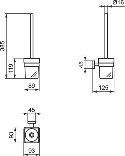 Набор Ideal Standard IOM I1002PR Держатель туалетной бумаги + Ершик + Дозатор, хром фото 8
