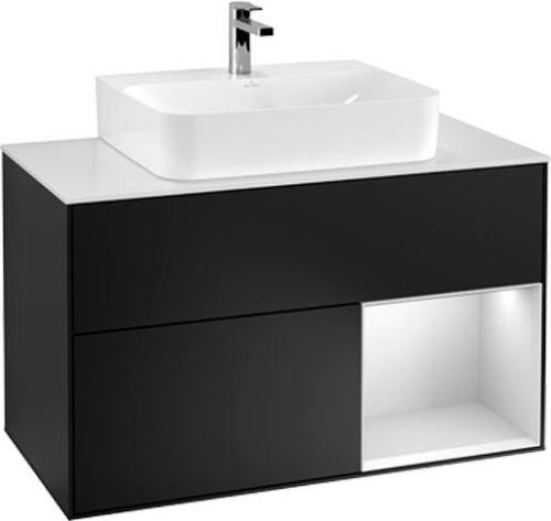 Мебель для ванной Villeroy & Boch Finion G121MTPD 100 с подсветкой и освещением стены фото 3