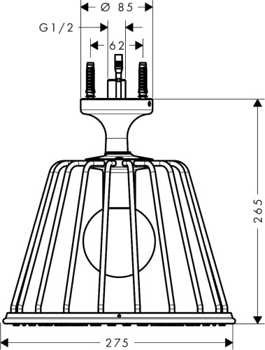 Верхний душ Axor LampShower Nendo 26032000 с подсветкой фото 5