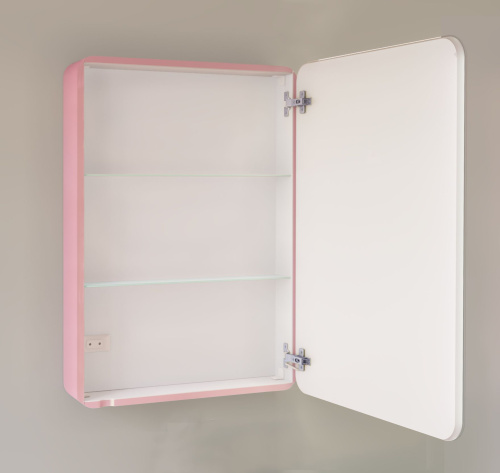 Зеркало-шкаф Jorno Pastel 60, розовый иней фото 3
