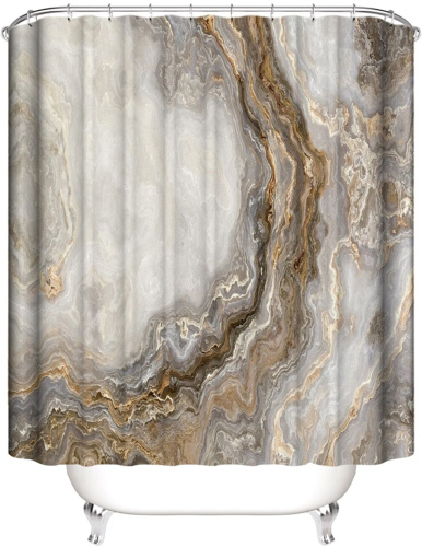 Штора для ванной Carnation Home Fashions Marble 180x200 brown фото 4 Штора для ванной Carnation Home Fashions Marble 180x200 brown фото 4