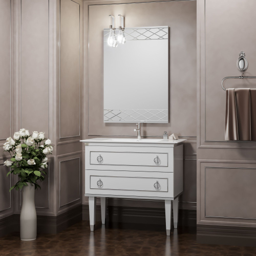 Мебель для ванной Opadiris Порто 100 белая, хром фото 10