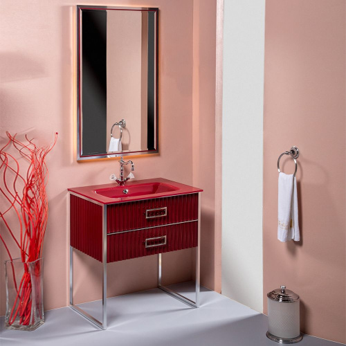 Мебель для ванной Armadi Art Monaco 80 бордо, хром фото 6
