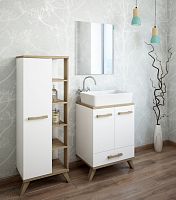 Мебель для ванной Sanflor Ингрид 60, белый матовый, швейцарский вяз