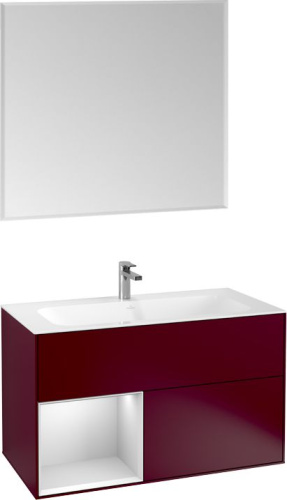Мебель для ванной Villeroy & Boch Finion G030MTHB 100 с подсветкой и освещением стены фото 4