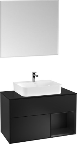 Мебель для ванной Villeroy & Boch Finion G122PDPD 100 с подсветкой и освещением стены фото 6