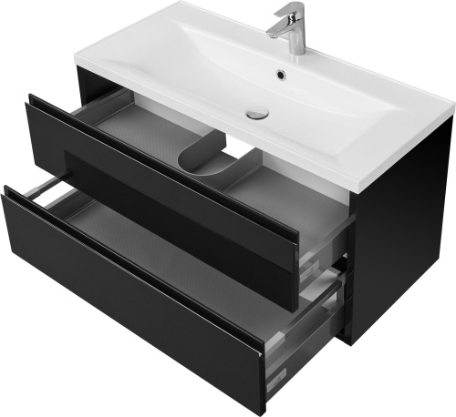Мебель для ванной AQUATON Римини New 80 черная фото 6