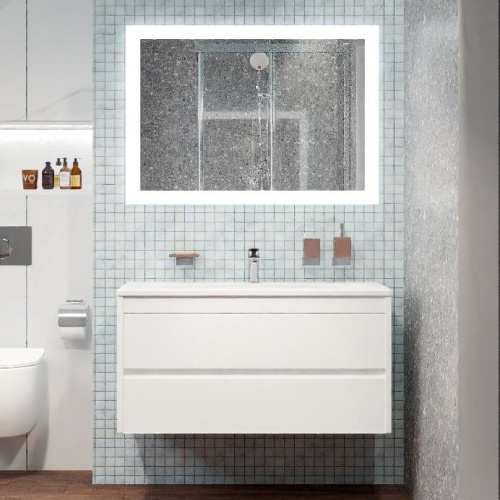 Мебель для ванной Art&Max Family 100, подвесная, Bianco Lucido фото 6